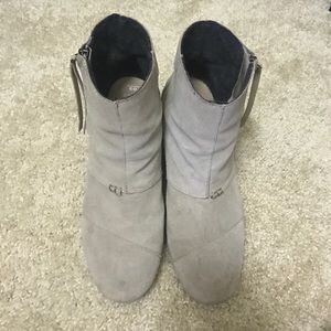 Toms Cream Suede Booties